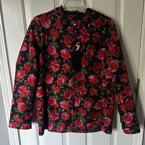 Floral Hooded Windbreaker Jacket
